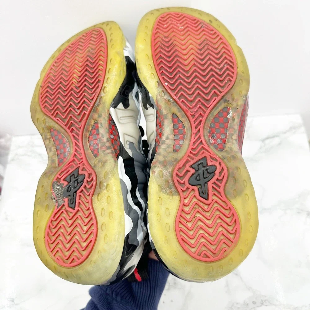 Nike Air‎ Foamposite One PRM Mens 7.5 White Camo Good Fighter Jet 575420-001